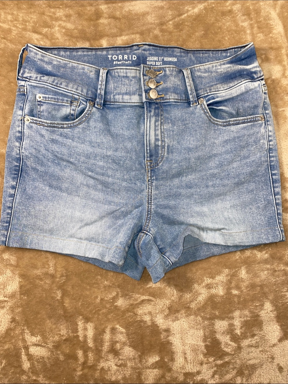 torrid Light Wash Stretch Denim Bermuda Shorts